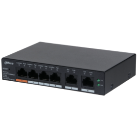 Dahua CS4006-4GT-60 - Switch Cloud managed con 6 porte Gigabit 10/100/1000 Mbps, 4 PoE 60 W + 2 uplink