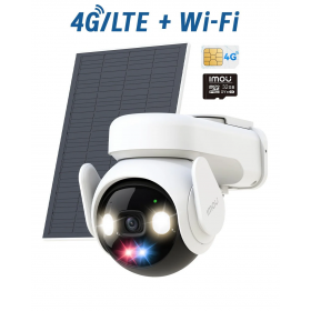 Imou Cell PT Kit 4G+  Telecamera da esterno a batteria con connessione 4G e pannello solare. Include SIM 4G ed SD 32GB