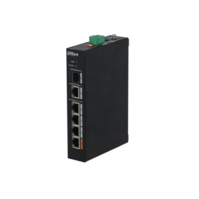 Dahua PFS3106-4ET-60-V2 - Switch unmanaged con 6 porte (4 PoE 100 Mbps 60 W + 2 combo Gigabit (1 Ethernet / 1 SFP uplink))