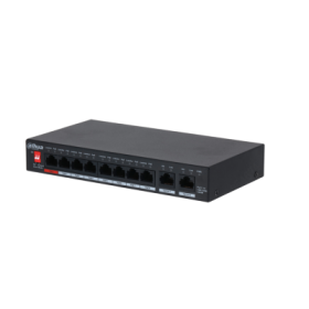 Dahua PFS3010-8GT-96-V2 - Switch unmanaged con 10 porte RJ-45 Gigabit (8 PoE  + 2 uplink),capacita switching 20 Gbps