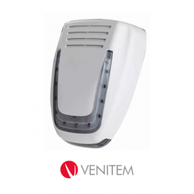 Venitem Mose LS - Sirena autoalimentata con antischiuma-antishock bianco opaco e lampeggiante fumè